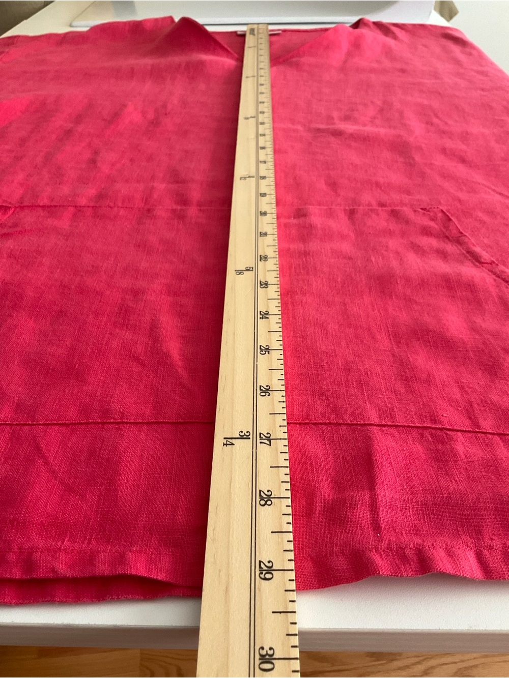 bryn Walker Large Pink Fuchsia 100% Linen V-Neck Tunic Made in USA - Picture 10 of 12
